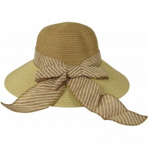 Fedoras Classic Panama Hats Banded Fedora Hats - Floppy Khaki - CP183LTREIE $12.02