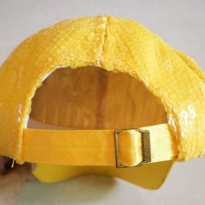 Baseball Caps Womens Glitter Rhinestones Brim Sequins Shiny Flashy Sunscreen Baseball Hat Ball Cap Adjustable - Yellow - CD12...