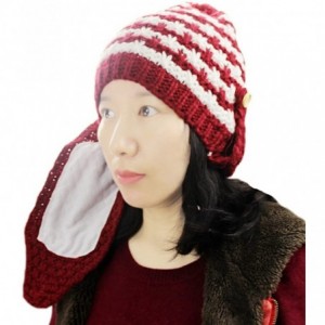 Skullies & Beanies Women's Beard Mustache Knitted Striped PHat Hip Hop Beanie Cap - Rust - CY11S8E0W7N $9.20