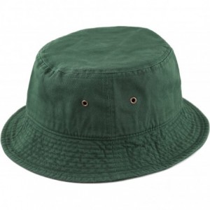 Bucket Hats Unisex 100% Cotton Packable Summer Travel Bucket Beach Sun Hat - Dark Green - CJ17WUCDC7U $12.43