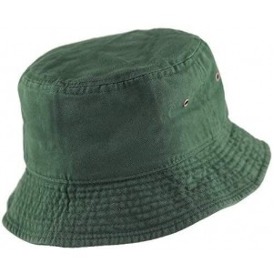 Bucket Hats Unisex 100% Cotton Packable Summer Travel Bucket Beach Sun Hat - Dark Green - CJ17WUCDC7U $12.43