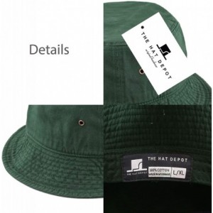 Bucket Hats Unisex 100% Cotton Packable Summer Travel Bucket Beach Sun Hat - Dark Green - CJ17WUCDC7U $12.43