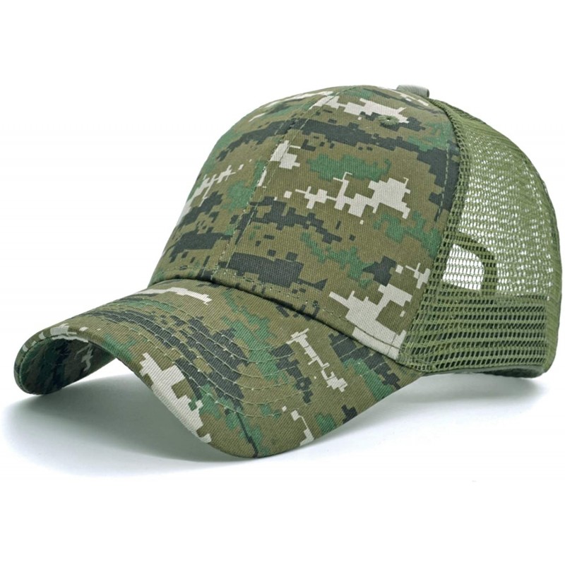 Visors Baseball Cap Mesh Visor Trucker Hats Adjustable Plain Cap Polo Style Low Profile - Camouflage a - CK184I2TWOX $12.79