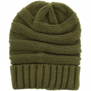 Skullies & Beanies Winter Hat for Women Snug Beanie Hat Chunky Knit Stocking Cap Soft Warm Cute - Green - C51888SLLT6 $18.65