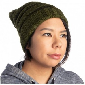 Skullies & Beanies Winter Hat for Women Snug Beanie Hat Chunky Knit Stocking Cap Soft Warm Cute - Green - C51888SLLT6 $9.58