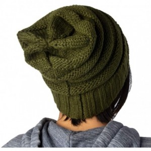 Skullies & Beanies Winter Hat for Women Snug Beanie Hat Chunky Knit Stocking Cap Soft Warm Cute - Green - C51888SLLT6 $9.58
