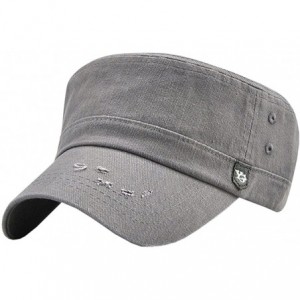 Newsboy Caps Men's Solid Color Military Style Hat Cadet Army Cap - C--gray - C318E68HRXZ $12.18