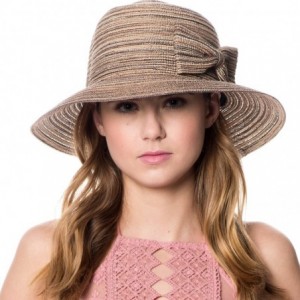 Sun Hats Womens UPF50 Foldable Summer Sun Beach Straw Hats - A Fl2798mix Brown - C218DA29DOS $24.57