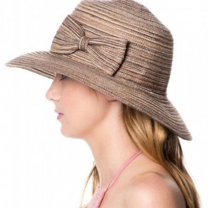Sun Hats Womens UPF50 Foldable Summer Sun Beach Straw Hats - A Fl2798mix Brown - C218DA29DOS $52.14