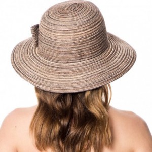 Sun Hats Womens UPF50 Foldable Summer Sun Beach Straw Hats - A Fl2798mix Brown - C218DA29DOS $24.57