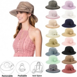 Sun Hats Womens UPF50 Foldable Summer Sun Beach Straw Hats - A Fl2798mix Brown - C218DA29DOS $24.57