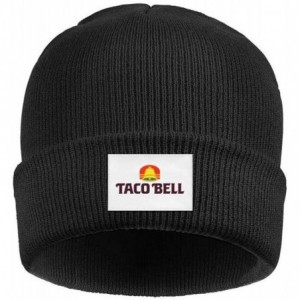 Skullies & Beanies Warm Solid Color Colorful-Rainbow-Taco-Bell-Logo-Knit Beanie Caps Headwear for Adult Mens Womens - Black-5...