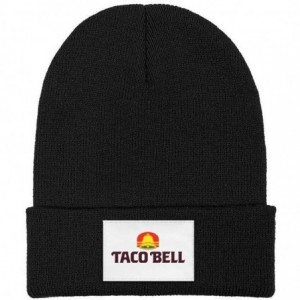 Skullies & Beanies Warm Solid Color Colorful-Rainbow-Taco-Bell-Logo-Knit Beanie Caps Headwear for Adult Mens Womens - Black-5...