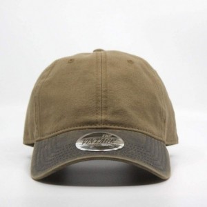 Baseball Caps Heavy Washed Wax Coated Cotton Adjustable Low Profile Men Women Baseball Cap - Dark Brown/Coyote Brown - C01920...