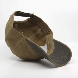 Baseball Caps Heavy Washed Wax Coated Cotton Adjustable Low Profile Men Women Baseball Cap - Dark Brown/Coyote Brown - C01920...