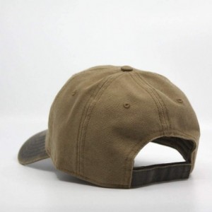 Baseball Caps Heavy Washed Wax Coated Cotton Adjustable Low Profile Men Women Baseball Cap - Dark Brown/Coyote Brown - C01920...