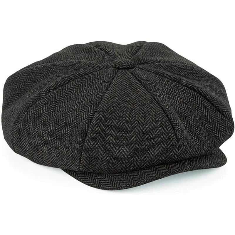 Newsboy Caps Newsboy Cap - Flat Cap - Baker Boy Hat - Gatsby Men's Hat - Peaky B Shelby Cap - Brown H - CW18MC4QS8Y $18.53