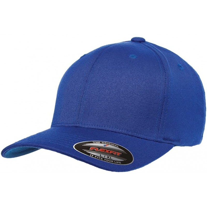 Baseball Caps Flexfit Premium Original Pro-Formance Solid Blank Baseball Fitted Cap-6580 - Royal - C3188UHIDQK $13.07