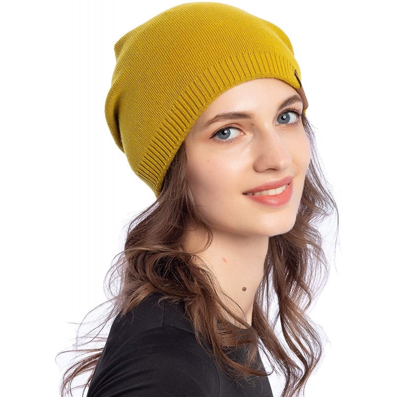 Skullies & Beanies Women Light Soft Wool Double-Layer Beanie Skull Hat Stylish Outdoor Urban Cap Winter Fall Spring - C818Y00...