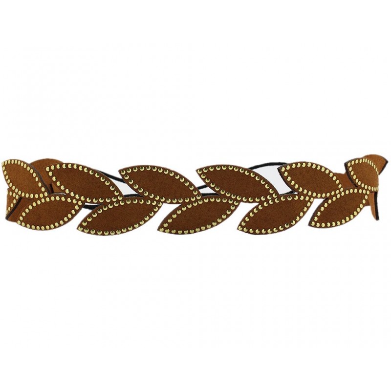 Headbands Women Girls Nature Leaf Stylish Elastic Headband Hair Band Chain - brown - C111QT1DEDB $10.41