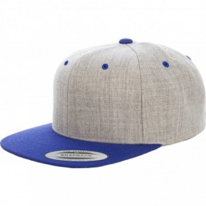 Visors 6-Panel Structured Flat Visor Classic Snapback (6089) - Heather/Royal - CX12CIERDHF $11.18