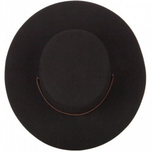 Fedoras Women's Wool Felt Suede Chin Cord Stiff Brim Bolero Fedora Hat - Black - C018YAOYIQ6 $52.67