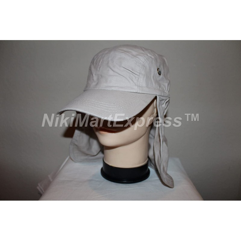 Baseball Caps Adjustable Khaki Fishing Hiking Hat Long Neck Flap Sun Protection Cap - Khaki - CK11KRK6CDT $9.61