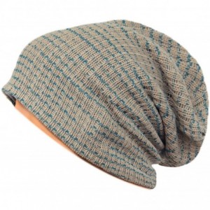 Skullies & Beanies Unisex Adult Winter Warm Slouch Beanie Long Baggy Skull Cap Stretchy Knit Hat Oversized - Khaki - CR128JXH...