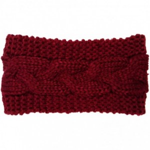 Skullies & Beanies 3 Pack Womens Winter Knit Headband & Hairband Ear Warmer & Beanies - Black-white-wine - CI1884UE0HZ $12.34
