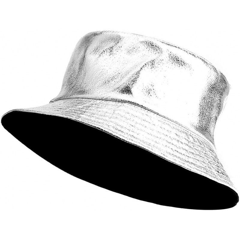 Bucket Hats Reversible Bucket Hats for Women- Trendy Cotton Twill Canvas Leather Sun Fishing Hat Fashion Cap Packable - CW198...