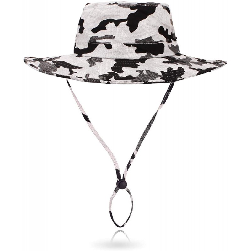 Sun Hats Outdoor Sun Hat Quick-Dry Breathable Mesh Hat Camping Cap - Light Gray Camouflage - CI18GC06EEK $15.98