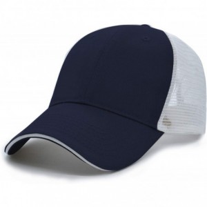 Baseball Caps Baseball Cap Mesh Visor Trucker Hats Adjustable Plain Cap Polo Style Low Profile - Black - C0184HZ7AQQ $13.44