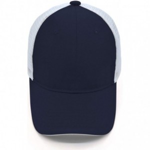 Baseball Caps Baseball Cap Mesh Visor Trucker Hats Adjustable Plain Cap Polo Style Low Profile - Black - C0184HZ7AQQ $13.44