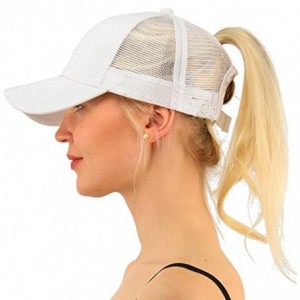 Baseball Caps Ponytail Cap Messy Trucker Adjustable Visor Baseball Cap Hat Unisex - White - CC18DYMH2RK $10.78