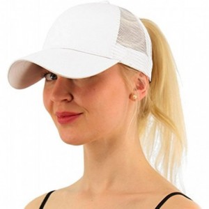 Baseball Caps Ponytail Cap Messy Trucker Adjustable Visor Baseball Cap Hat Unisex - White - CC18DYMH2RK $10.78