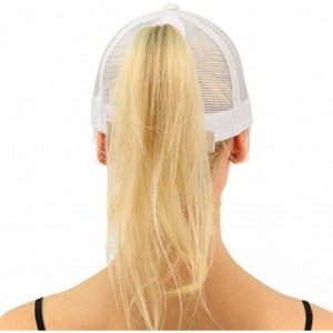 Baseball Caps Ponytail Cap Messy Trucker Adjustable Visor Baseball Cap Hat Unisex - White - CC18DYMH2RK $10.78