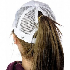 Baseball Caps Ponytail Cap Messy Trucker Adjustable Visor Baseball Cap Hat Unisex - White - CC18DYMH2RK $10.78