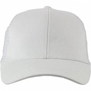 Baseball Caps Ponytail Cap Messy Trucker Adjustable Visor Baseball Cap Hat Unisex - White - CC18DYMH2RK $10.78