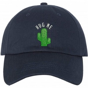 Baseball Caps Hug Me Cactus Baseball Cap - Funny Dad Hat Unisex - Navy - CQ18SXOQRCI $31.49