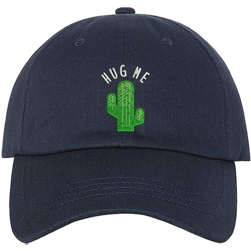 Baseball Caps Hug Me Cactus Baseball Cap - Funny Dad Hat Unisex - Navy - CQ18SXOQRCI $13.19