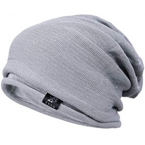 Skullies & Beanies Slouch Beanie Hat for Men Women Summer Winter B010 - Light Grey-roll - CW18YZCW94E $14.50