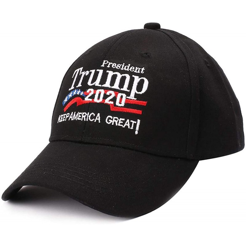 Baseball Caps Donald Trump Baseball Cap President 2020 Make America Great Again Hat - 2020 Black - CG18UHH5DN5 $12.67