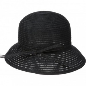 Sun Hats Women's Mae Fold-Roll-Tie Packable Cloche Sun Hat - Black - CT12MZBC9CM $29.35