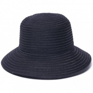 Sun Hats Women's Mae Fold-Roll-Tie Packable Cloche Sun Hat - Black - CT12MZBC9CM $29.35