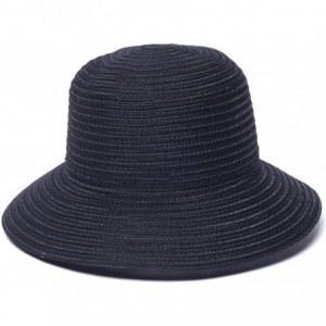 Sun Hats Women's Mae Fold-Roll-Tie Packable Cloche Sun Hat - Black - CT12MZBC9CM $29.35