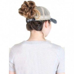 Baseball Caps High Ponytail Bun Trucker Mesh Vented Baseball Hat Cap - Yall Boots Black - CN18IRWZIQO $20.81