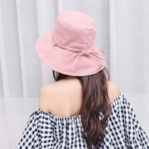 Sun Hats Women Summer Sun Hat UV Sun Protection Wide Brim Cap Foldable Floppy Bucket Hat - Pink - C618NZZDGOU $22.65