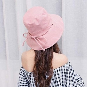 Sun Hats Women Summer Sun Hat UV Sun Protection Wide Brim Cap Foldable Floppy Bucket Hat - Pink - C618NZZDGOU $9.93