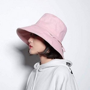 Sun Hats Women Summer Sun Hat UV Sun Protection Wide Brim Cap Foldable Floppy Bucket Hat - Pink - C618NZZDGOU $9.93