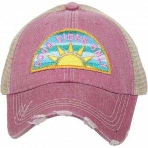 Baseball Caps Good Vibes Sunshine Baseball Hat - Trucker Hat for Women - Stylish Cute Ball Cap - CY18S984MU4 $20.65